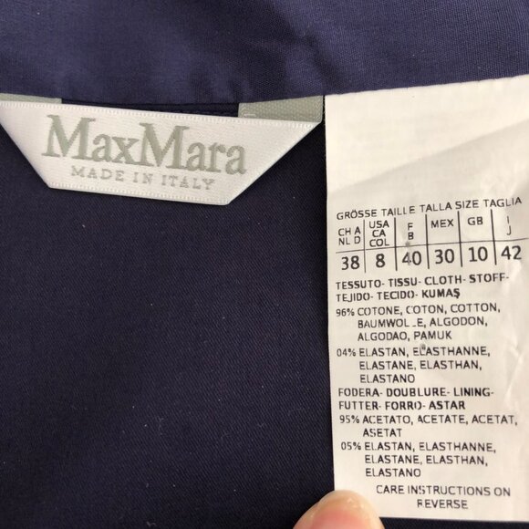 MaxMara Designer Classic 2 Button Cotton Blend 3/4 Slv Jacket Purple Sz 8 NWOT - Picture 12 of 13